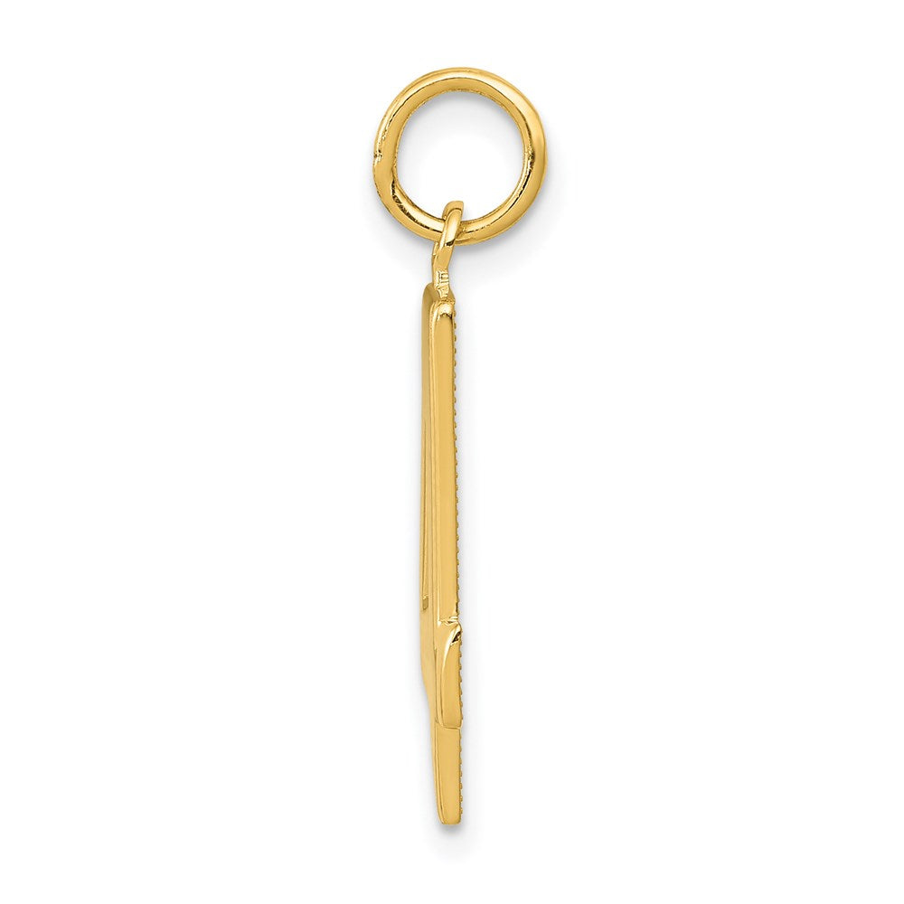 14k Large Polished Number 4 Charm