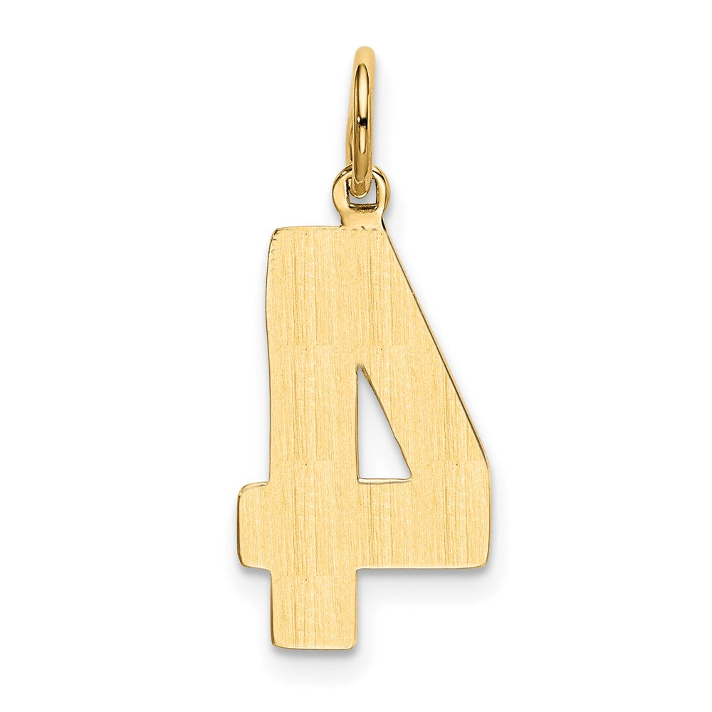 14k Large Polished Number 4 Charm