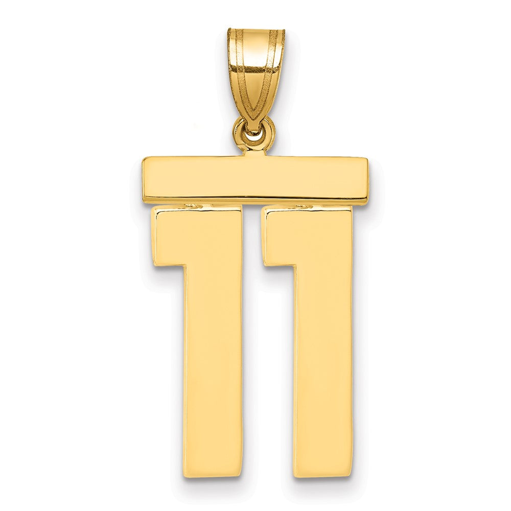 10k Large Polished Number 11 Charm