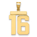 10k Large Polished Number 16 Charm