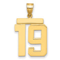 10k Large Polished Number 19 Charm