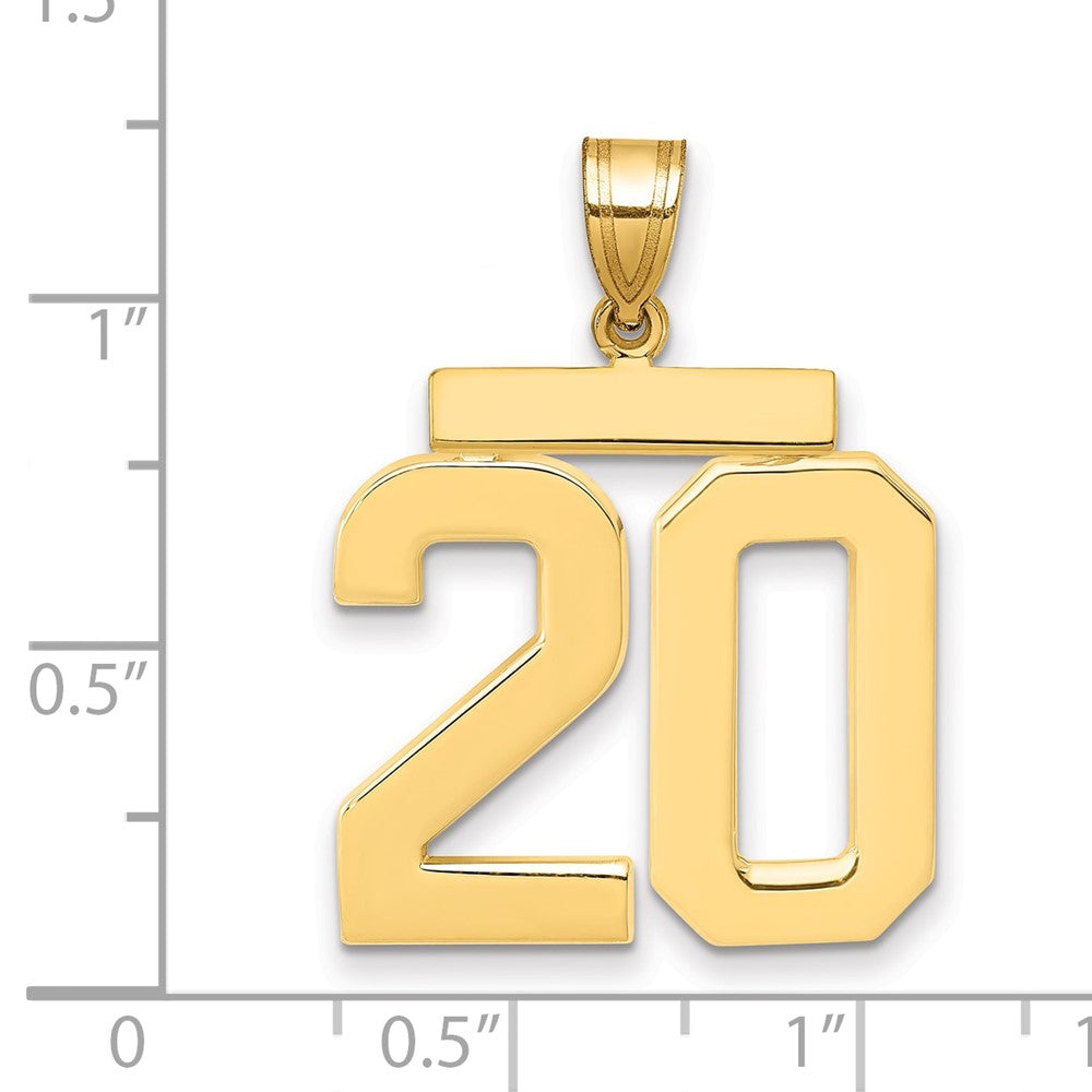 10k Large Polished Number 20 Charm