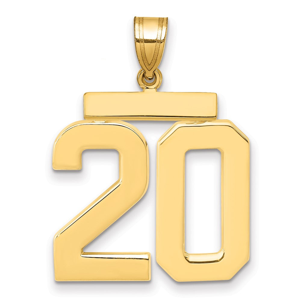 14k Large Polished Number 20 Charm