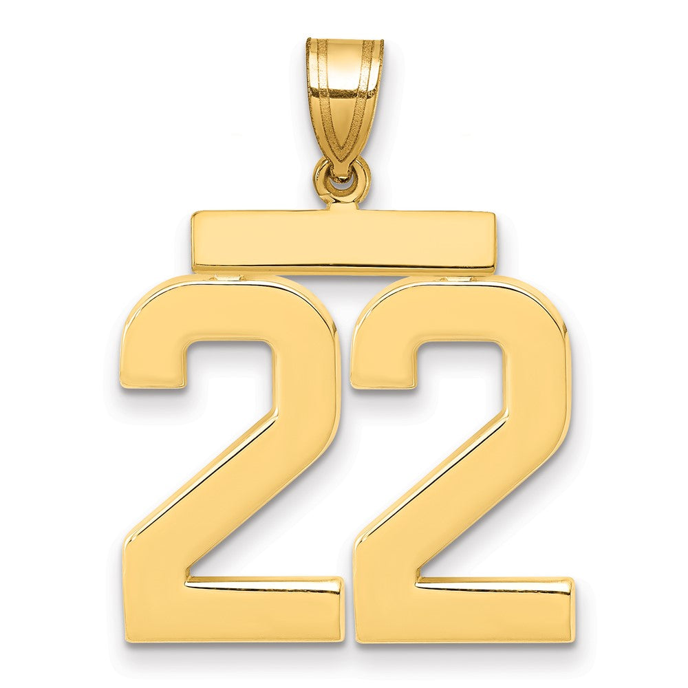 14k Large Polished Number 22 Charm