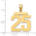 14k Large Polished Number 25 Charm