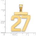 10k Large Polished Number 27 Charm