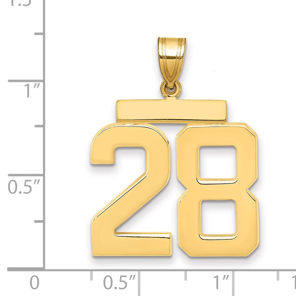 14k Large Polished Number 28 Charm