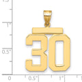 10k Large Polished Number 30 Charm