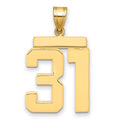 14k Large Polished Number 31 Charm