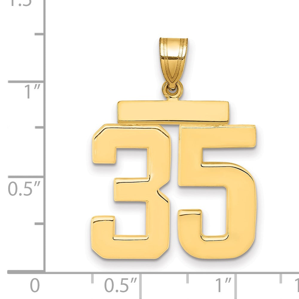 10k Large Polished Number 35 Charm