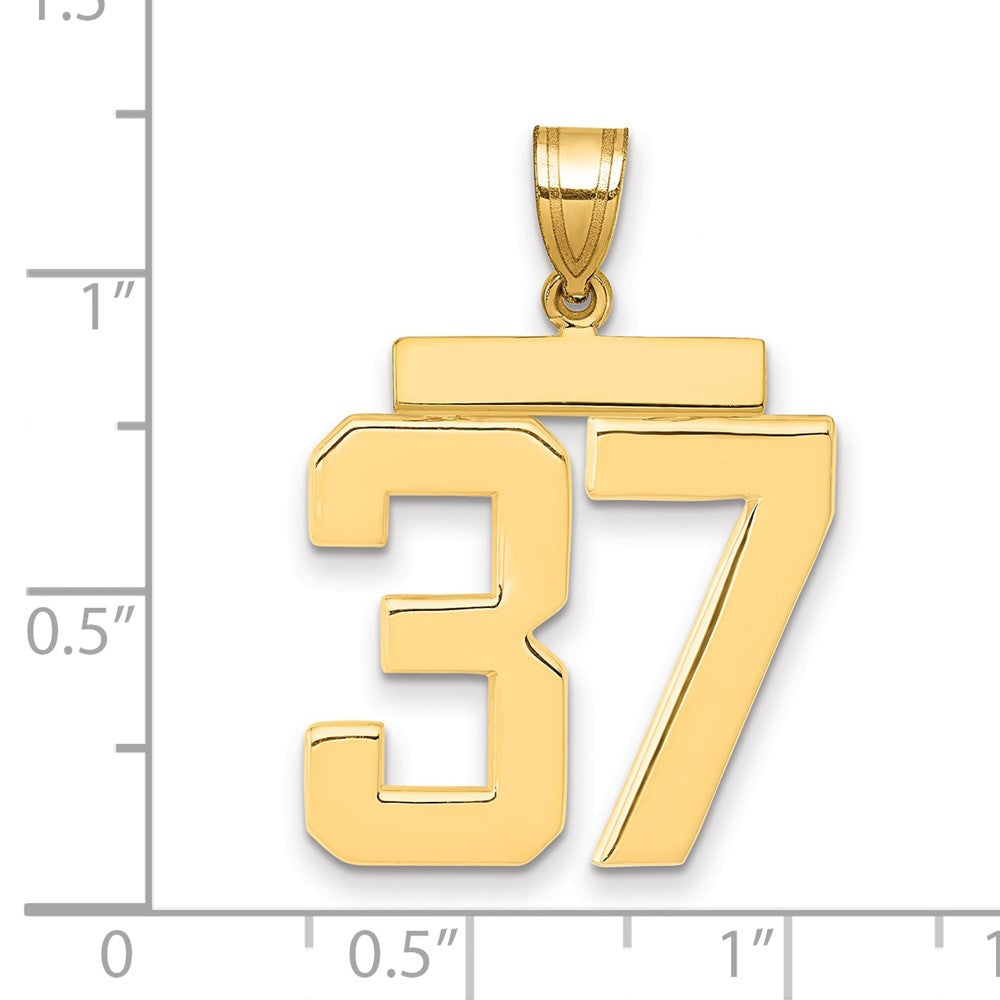 10k Large Polished Number 37 Charm