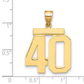 14k Large Polished Number 40 Charm