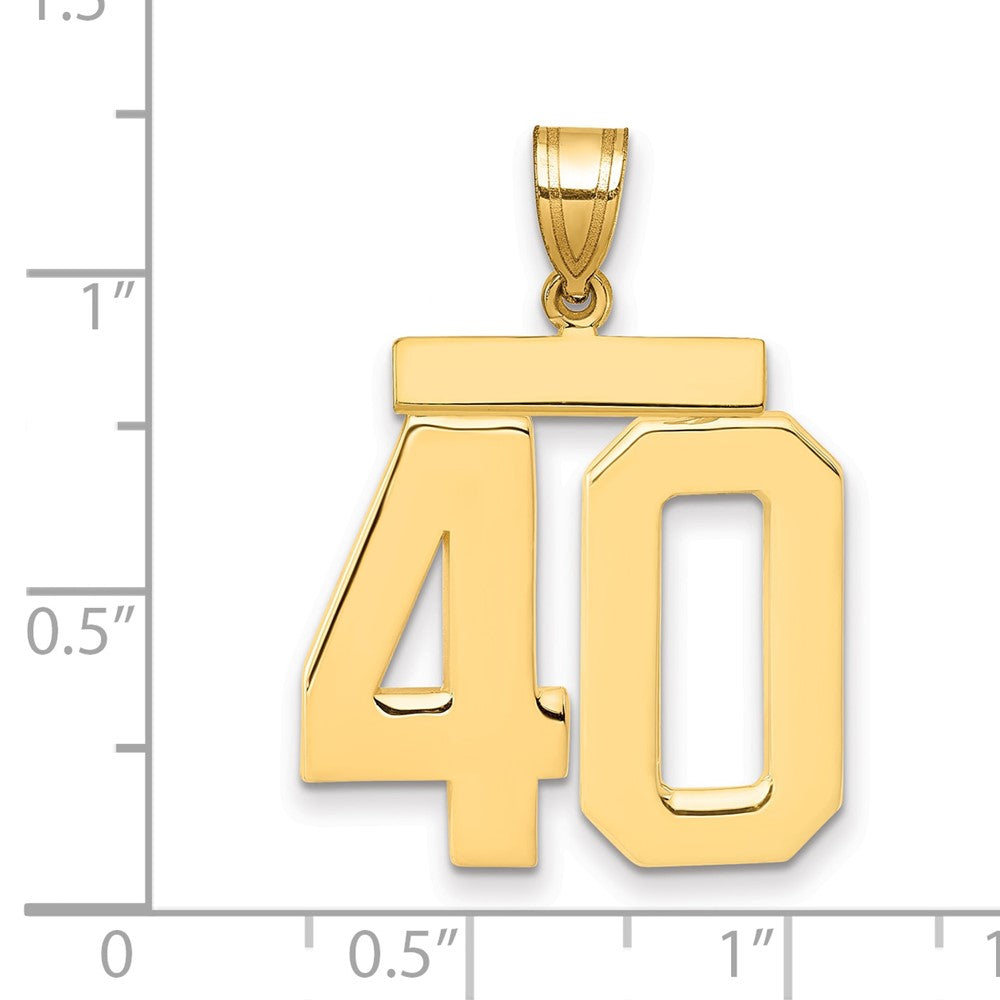 10k Large Polished Number 40 Charm