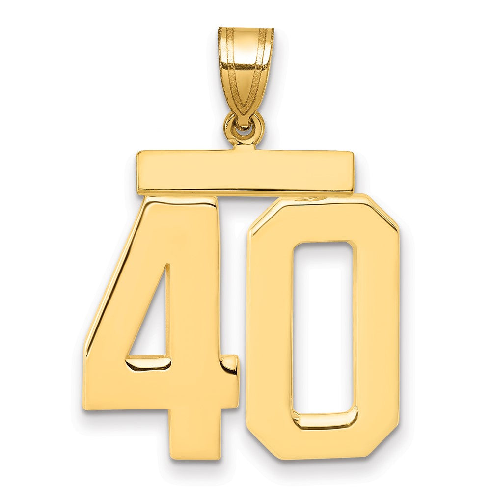 10k Large Polished Number 40 Charm