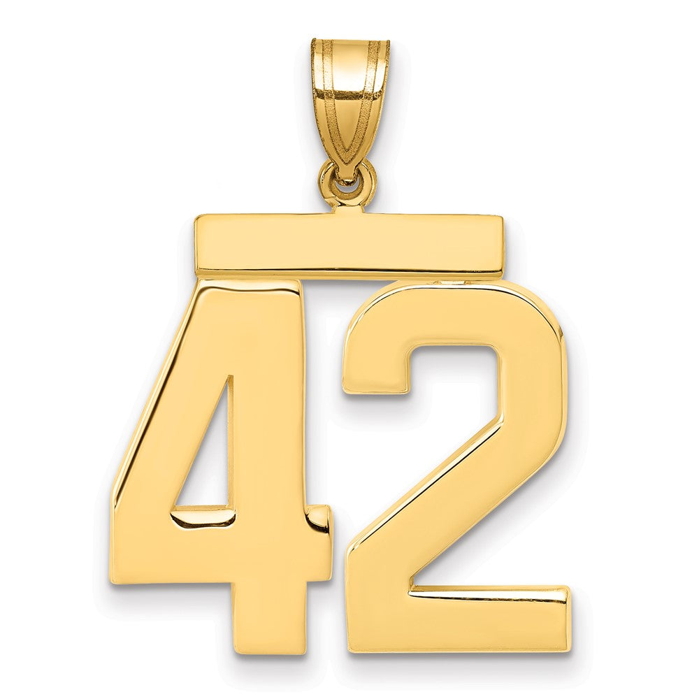 10k Large Polished Number 42 Charm
