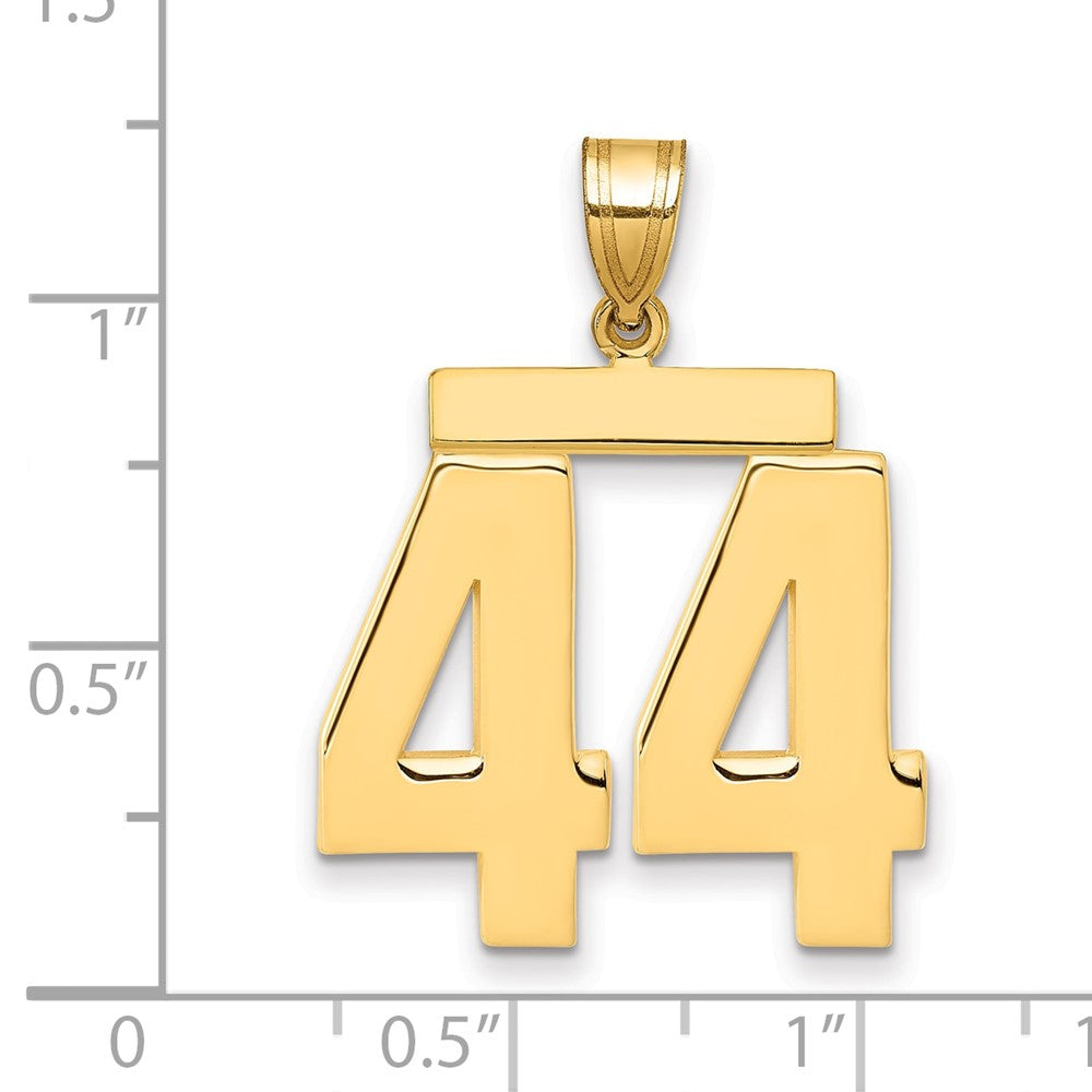 10k Large Polished Number 44 Charm