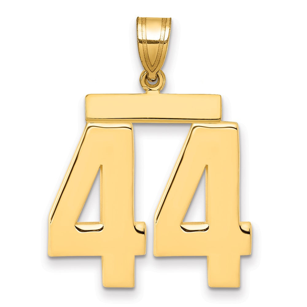 10k Large Polished Number 44 Charm