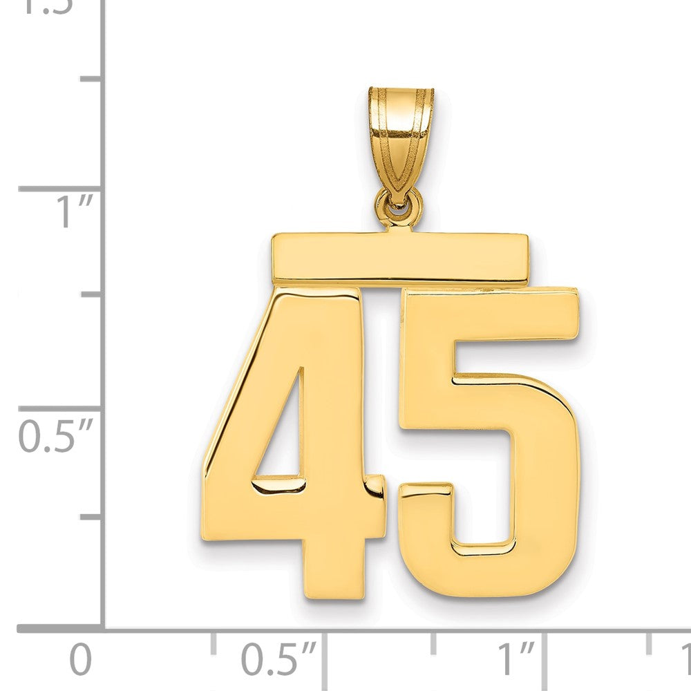 14k Large Polished Number 45 Charm
