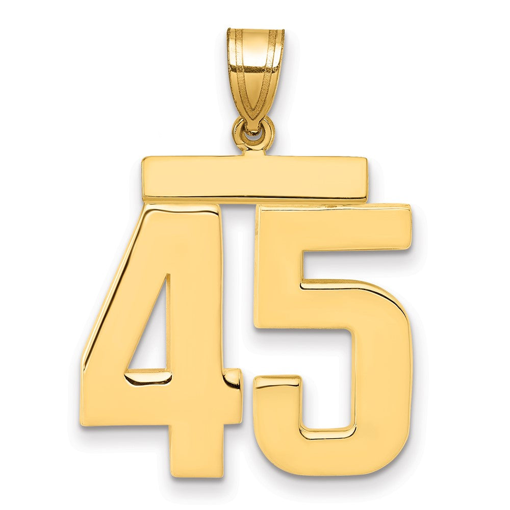 14k Large Polished Number 45 Charm