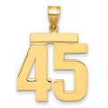 14k Large Polished Number 45 Charm