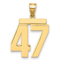 14k Large Polished Number 47 Charm