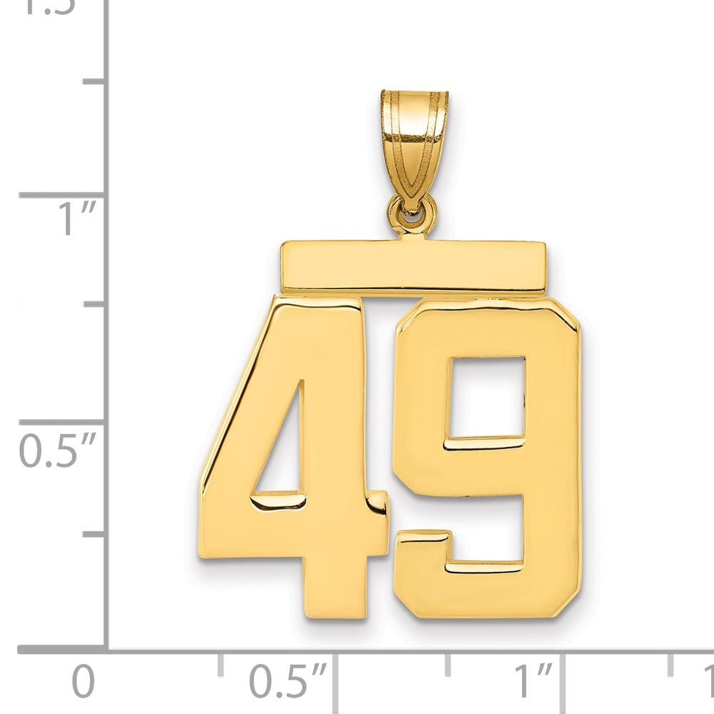 10k Large Polished Number 49 Charm