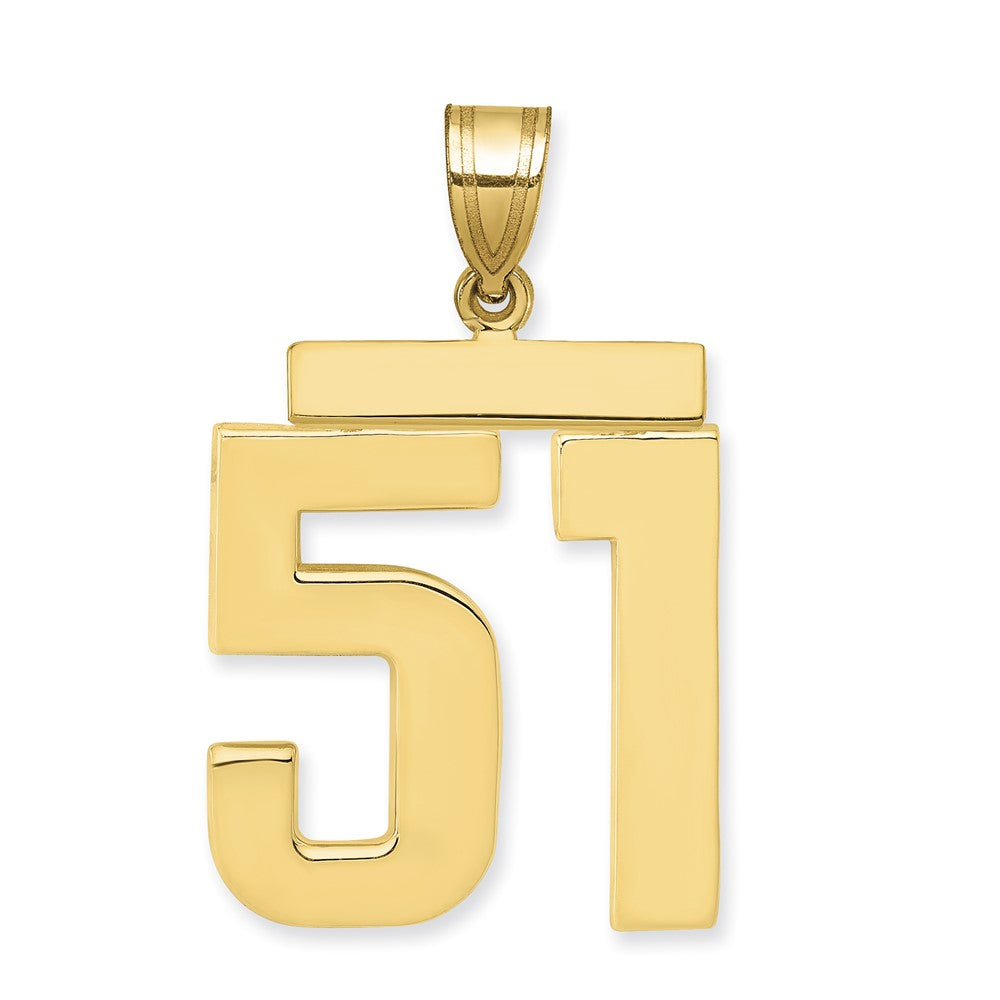 10k Large Polished Number 51 Charm