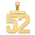 10k Large Polished Number 52 Charm