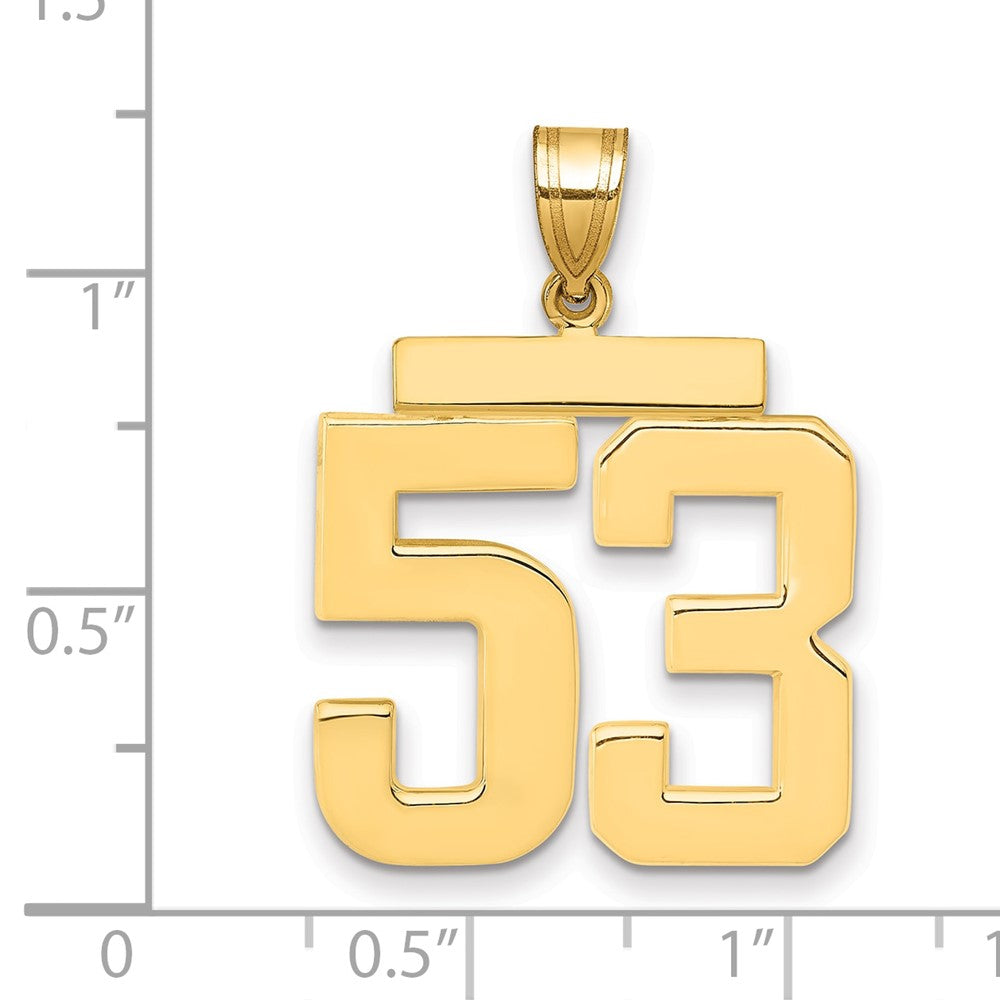 14k Large Polished Number 53 Charm