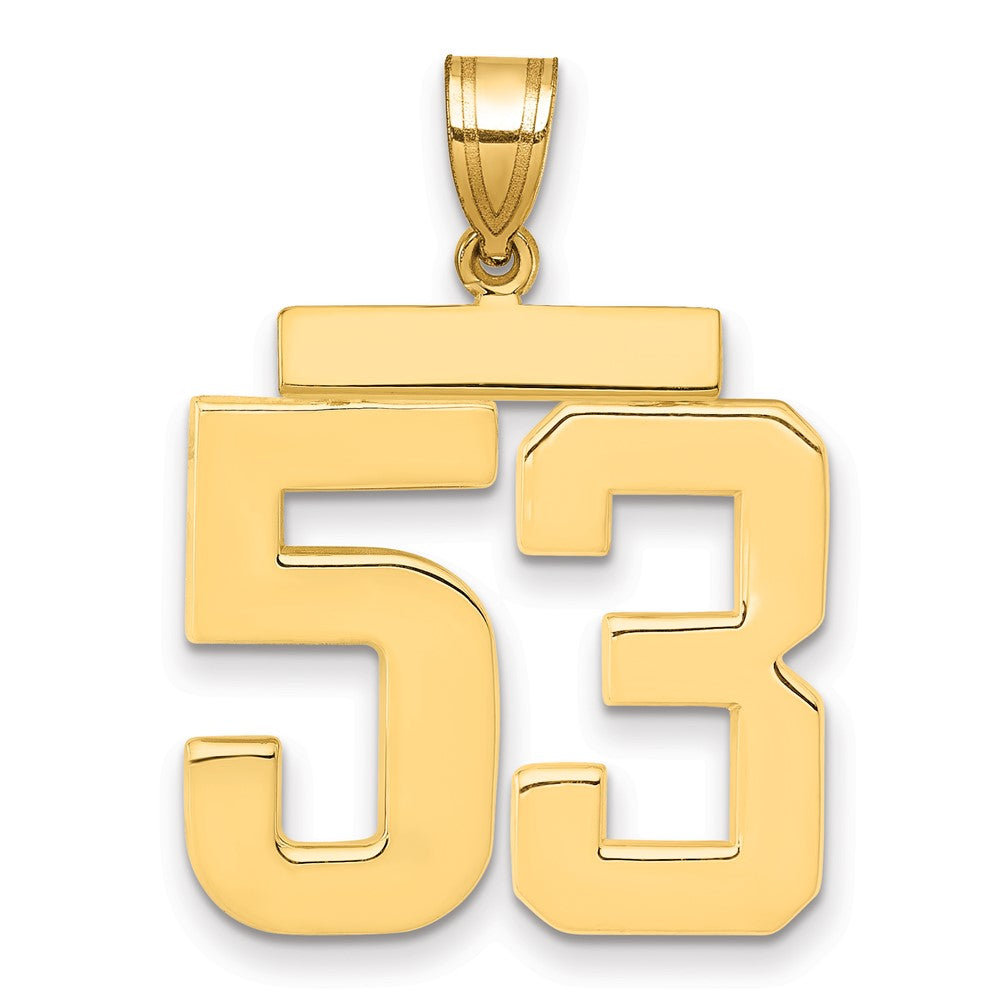 14k Large Polished Number 53 Charm