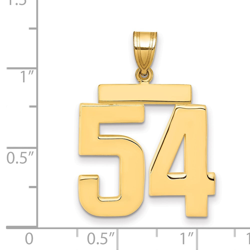 14k Large Polished Number 54 Charm