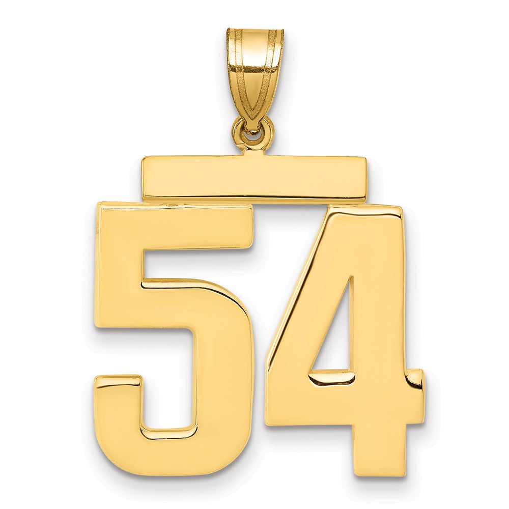 14k Large Polished Number 54 Charm