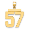 14k Large Polished Number 57 Charm
