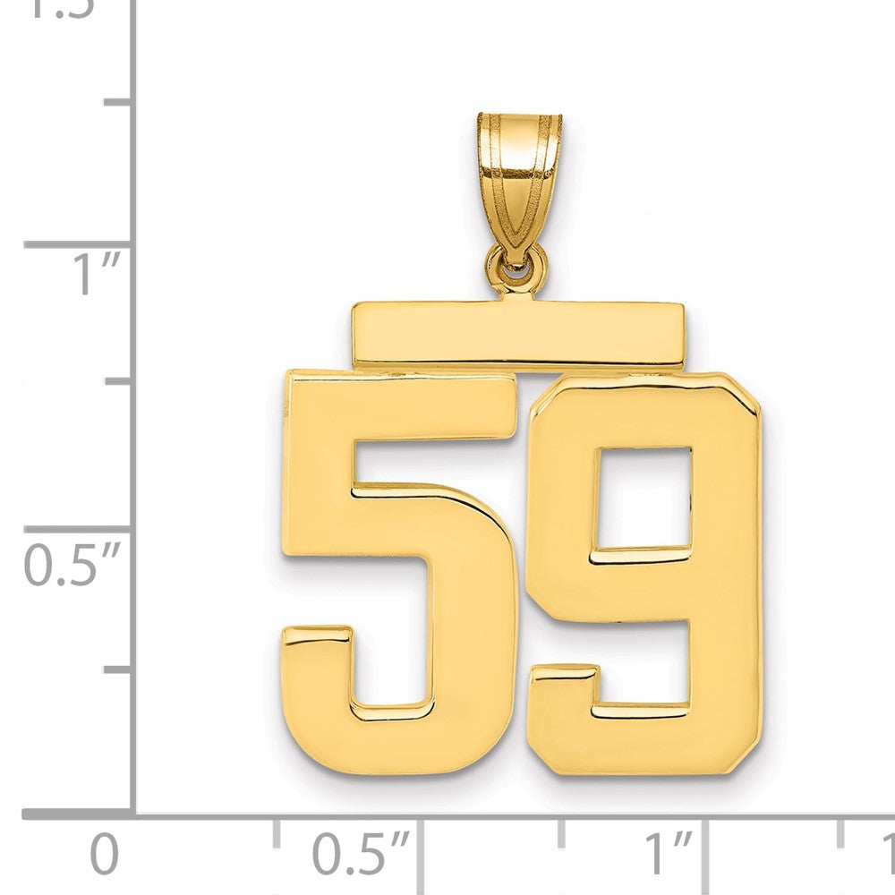 10k Large Polished Number 59 Charm