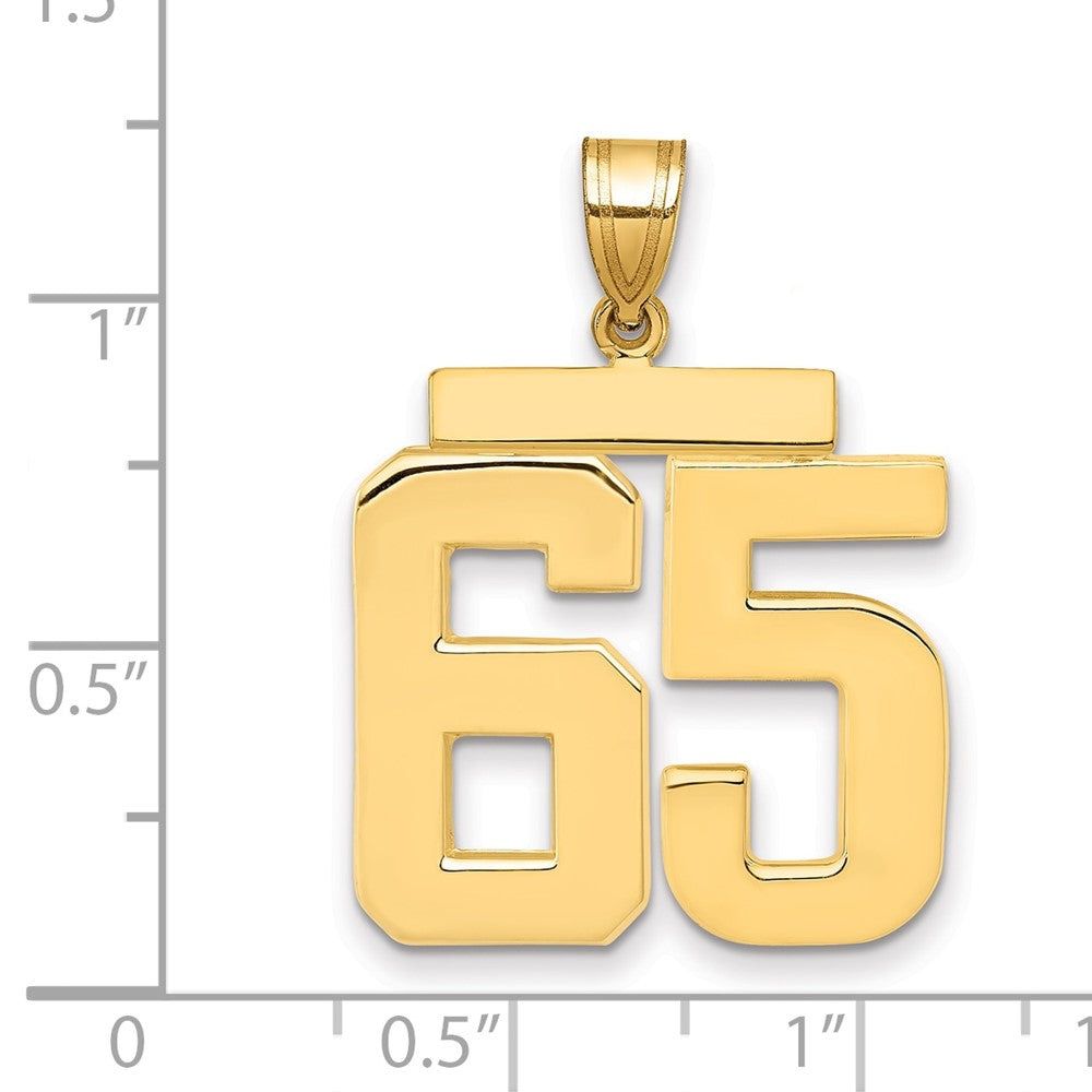 10k Large Polished Number 65 Charm