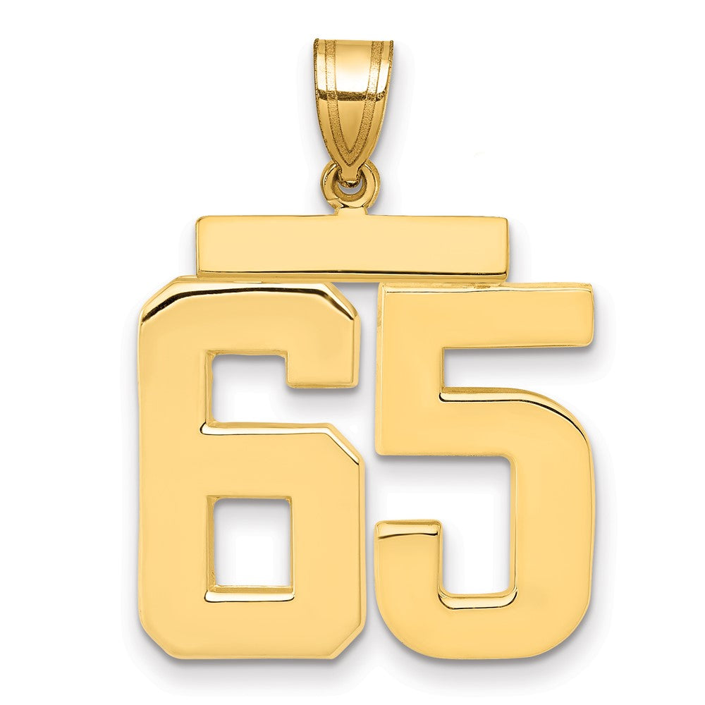 10k Large Polished Number 65 Charm