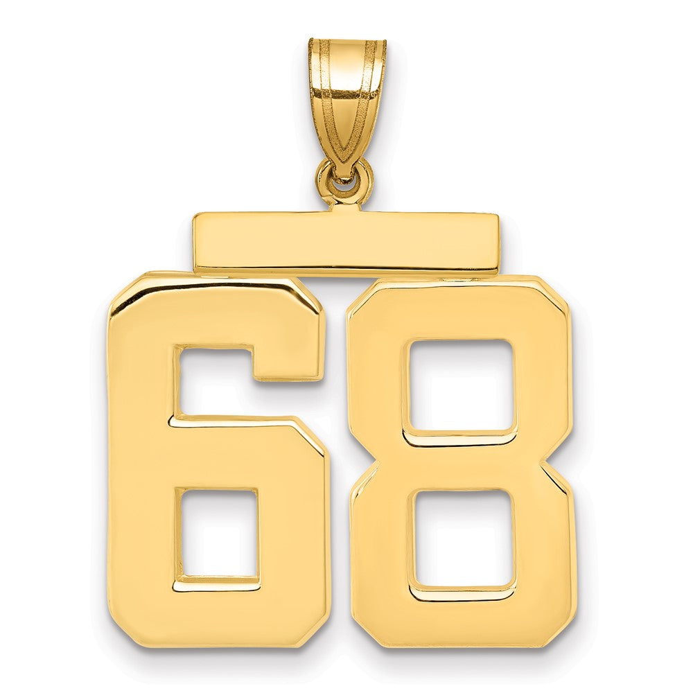 10k Large Polished Number 68 Charm