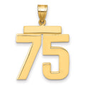 10k Large Polished Number 75 Charm