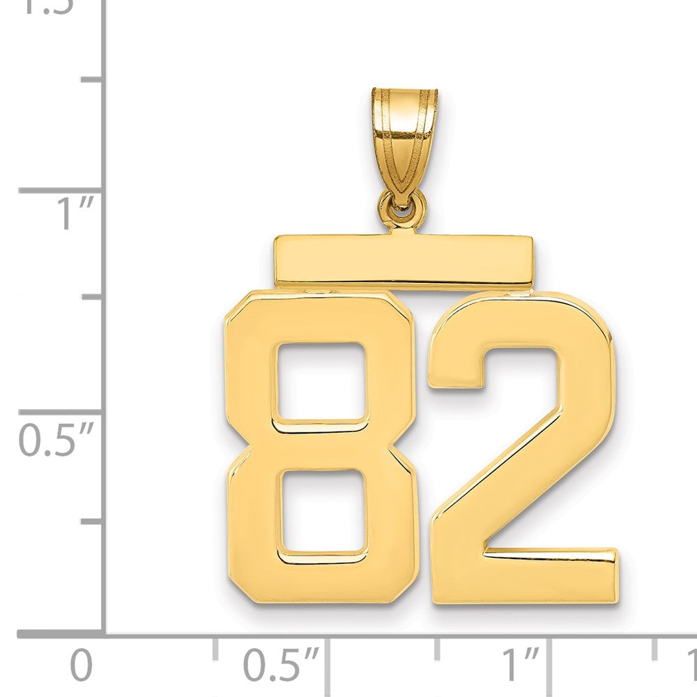 10k Large Polished Number 82 Charm