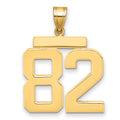 10k Large Polished Number 82 Charm