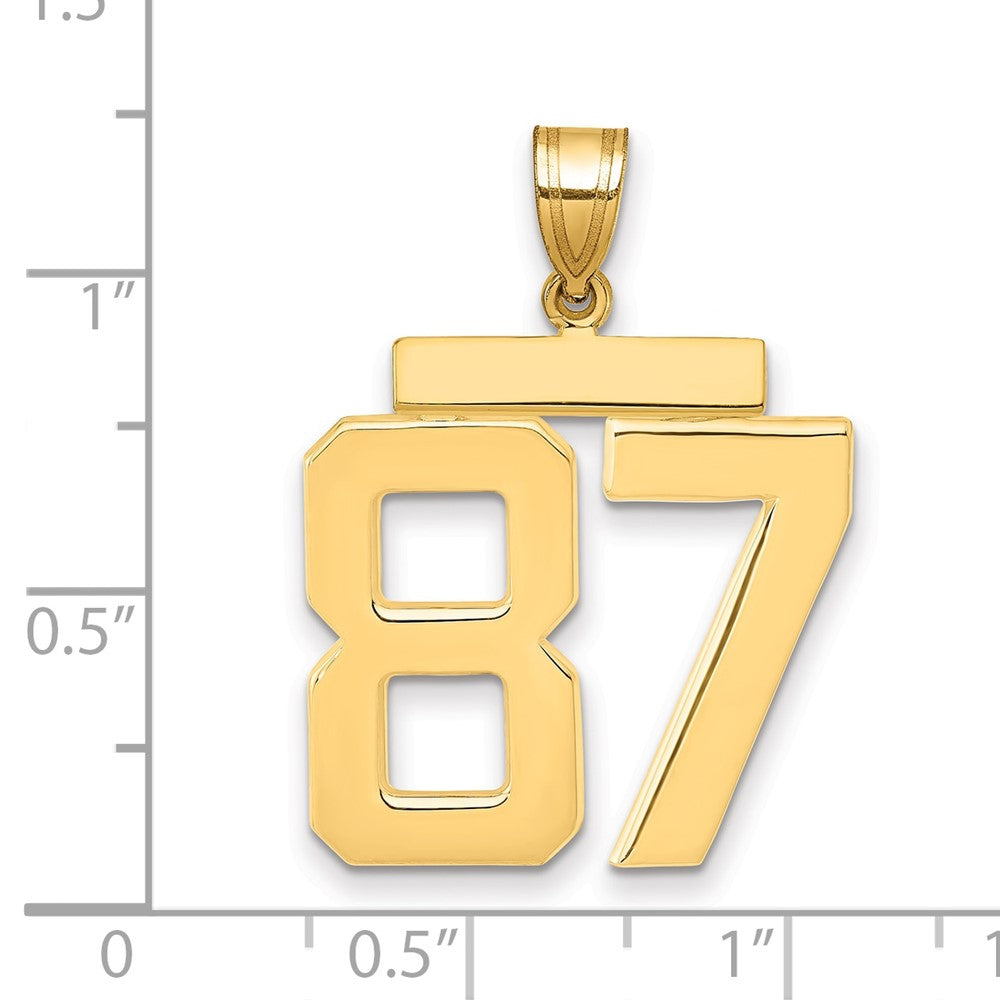 10k Large Polished Number 87 Charm