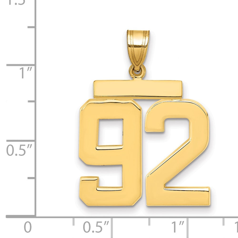 14k Large Polished Number 92 Charm