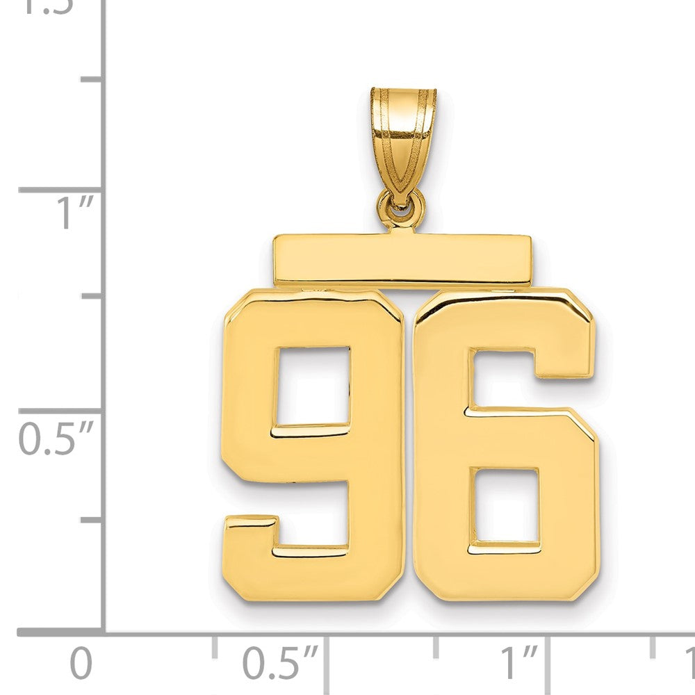 10k Large Polished Number 96 Charm
