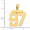 10k Large Polished Number 97 Charm