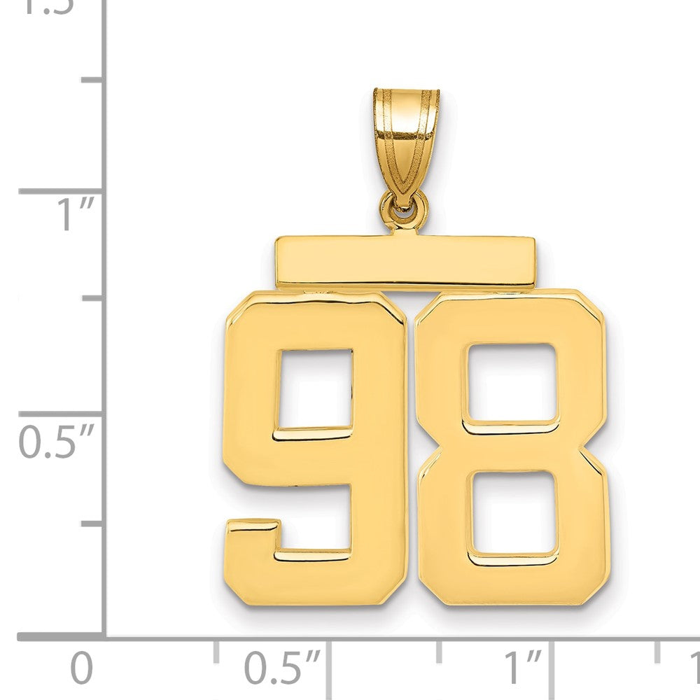 10k Large Polished Number 98 Charm