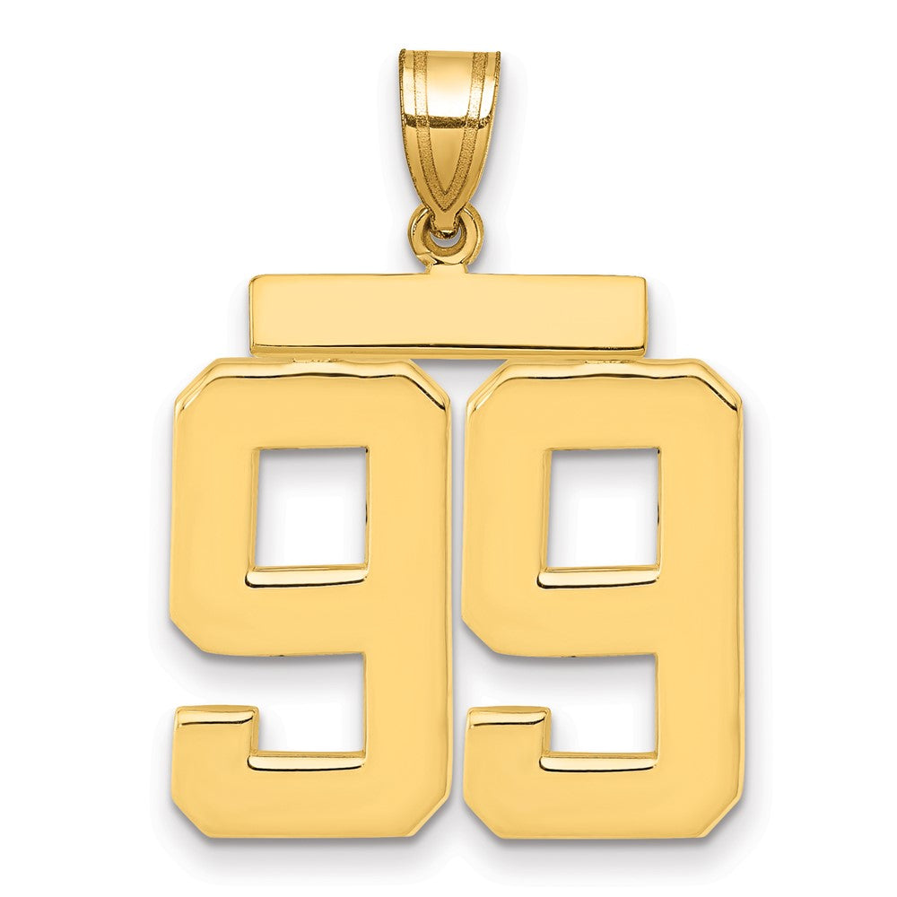 14k Large Polished Number 99 Charm