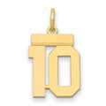 14k Small Polished Number 10 Charm