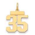 14k Small Polished Number 35 Charm