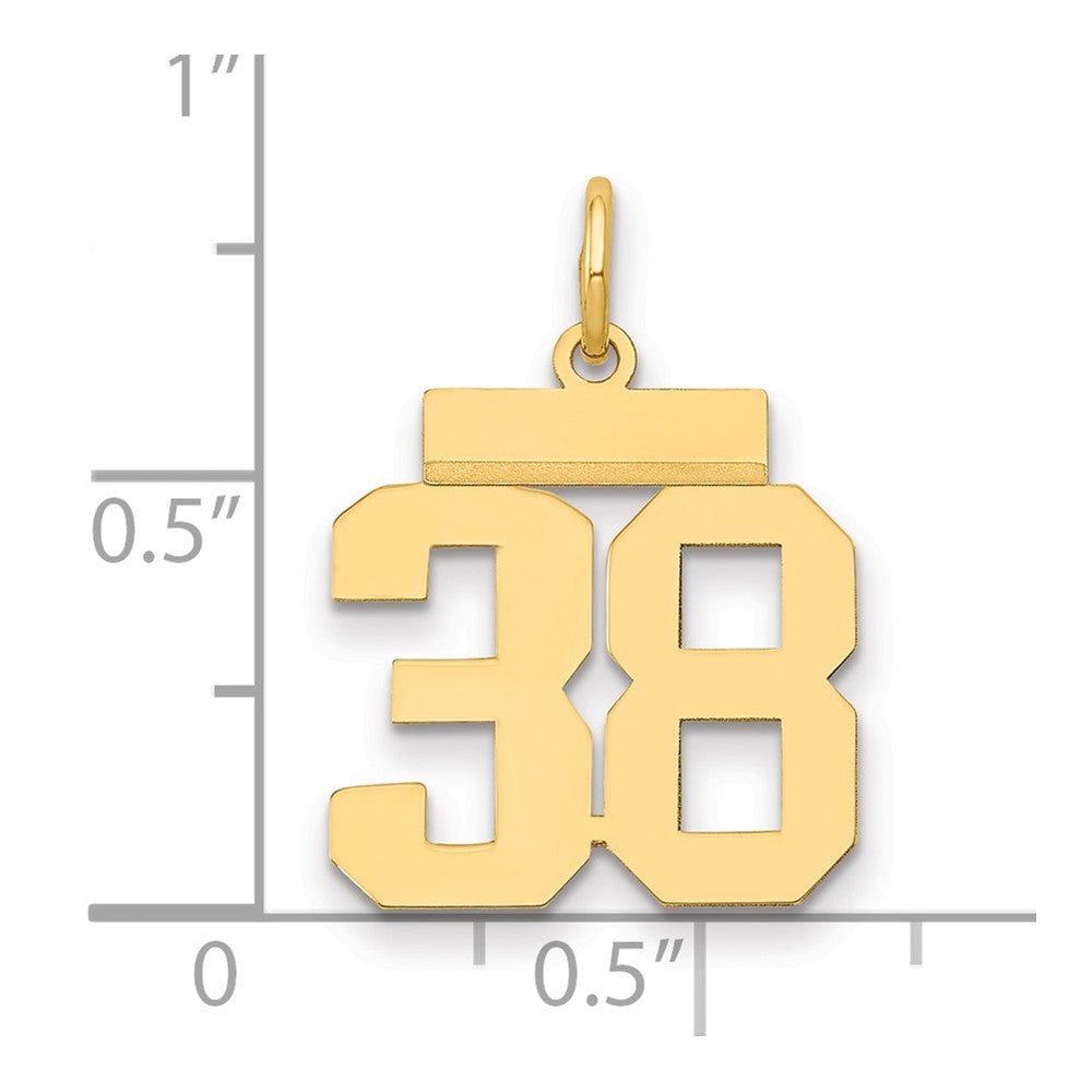 14k Small Polished Number 38 Charm