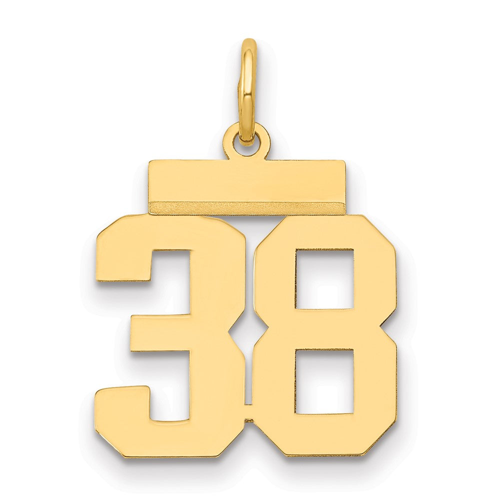 14k Small Polished Number 38 Charm